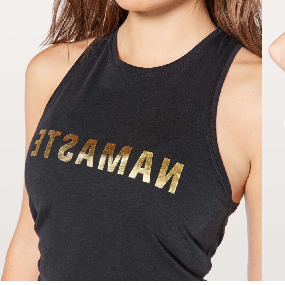 LULULEMON ALL TIED UP TANK *NAMASTE* expression